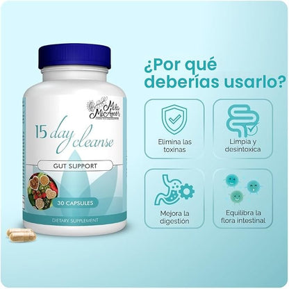 15 Day Cleanse™ Limpieza Intestinal de 15 Días | 30 Cápsulas