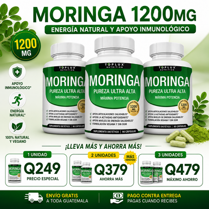 Moringa 1200mg | Energía, Vitalidad y Apoyo Inmunológico
