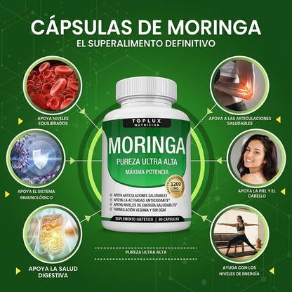 Moringa 1200mg | Energía, Vitalidad y Apoyo Inmunológico