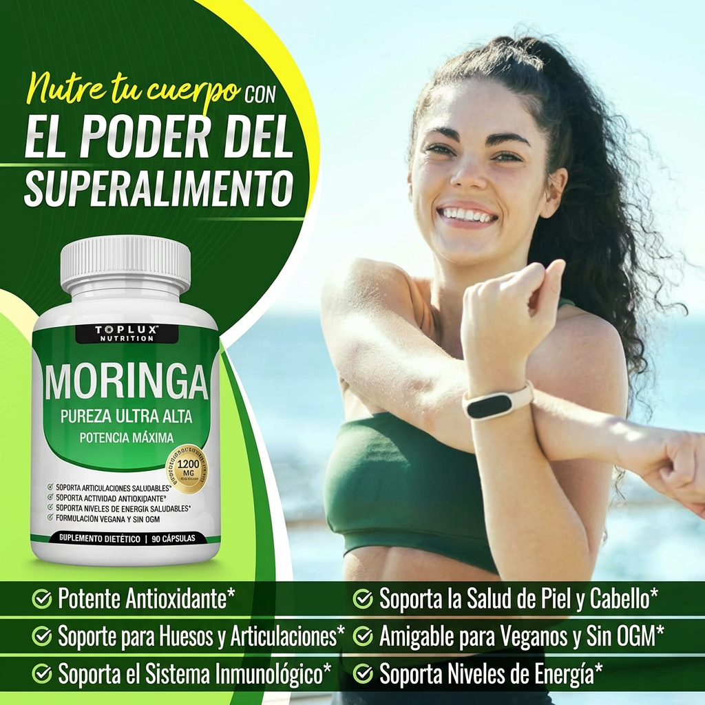 Moringa 1200mg | Energía, Vitalidad y Apoyo Inmunológico